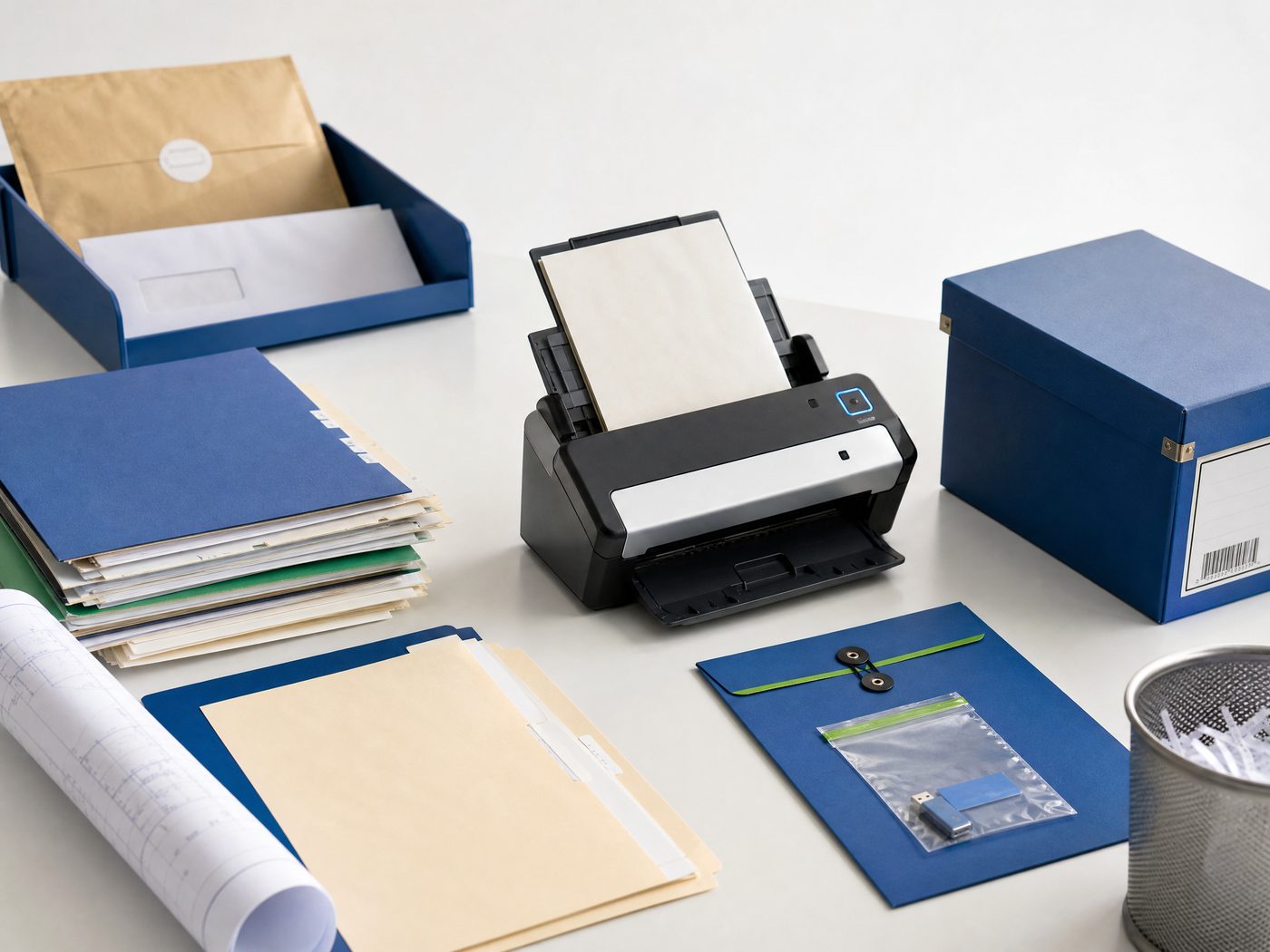 Controlled document scanning worktable