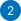 Blue circular icon with a white number 2 on a gray to dark blue gradient background