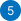 Blue circular button with the number 5 in white text