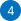 Circular blue badge with the number 4 in white text on a blue background