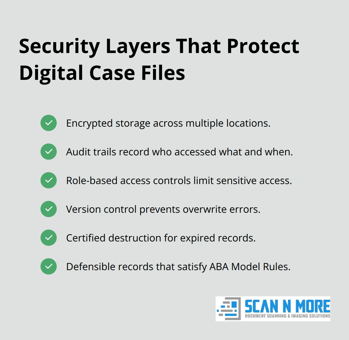 Checklist of security features for law firm digital records