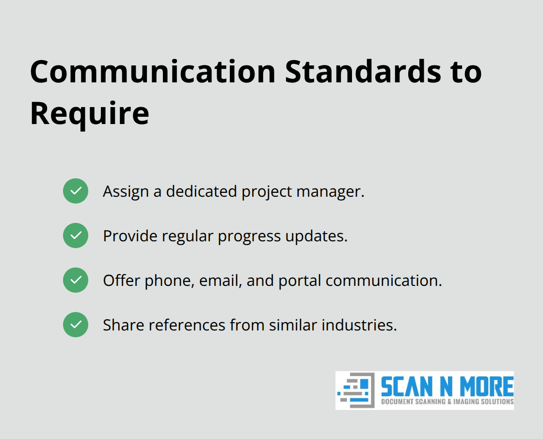 Checklist of communication practices for document scanning providers - commercial document scanning